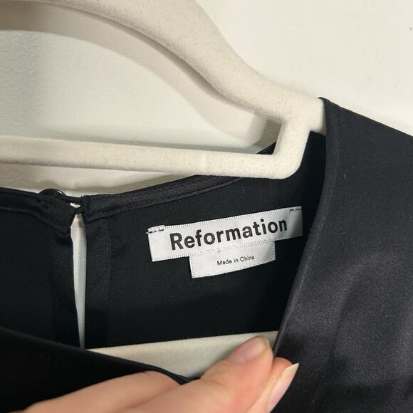 Reformation Black Mini Dress - Picture 4 of 12